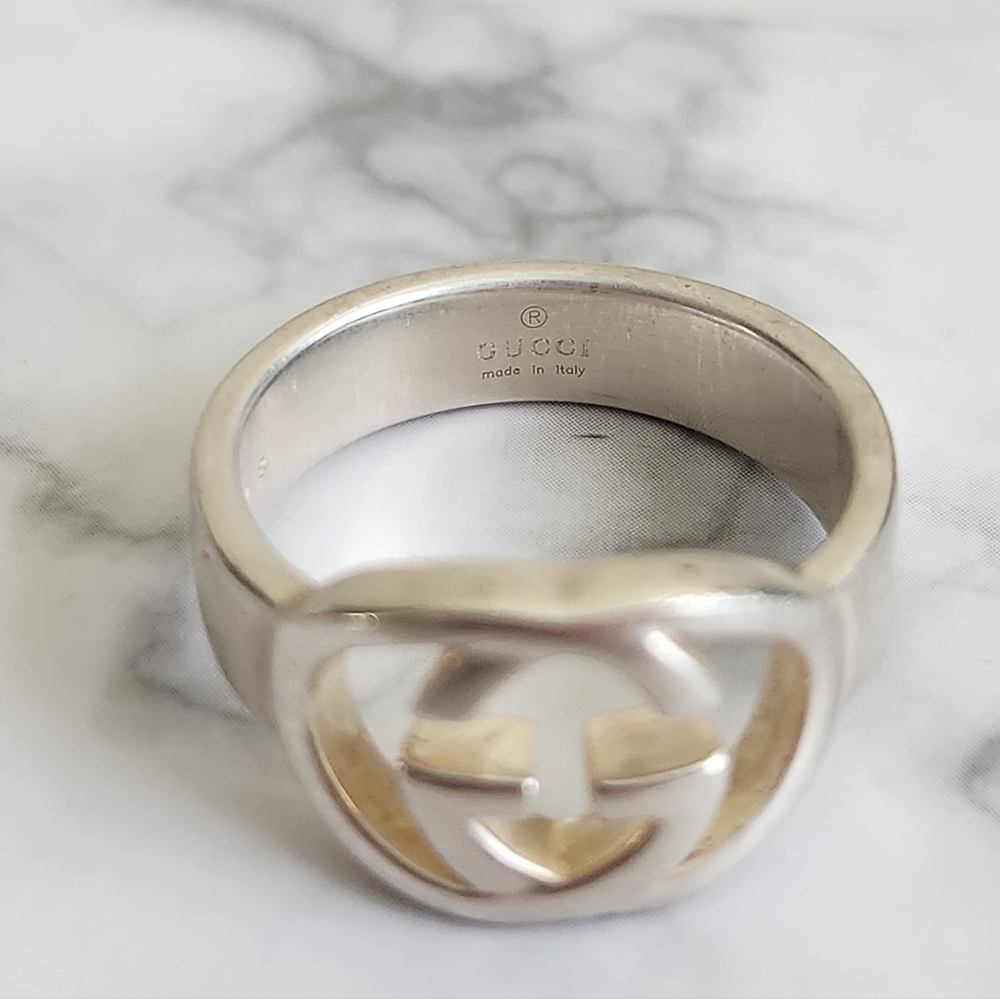 Gucci Interlocking Gg 925 Silver Ring - image 4